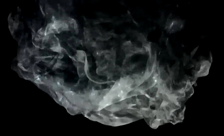 Leuchtender Bubbel an der Decke.